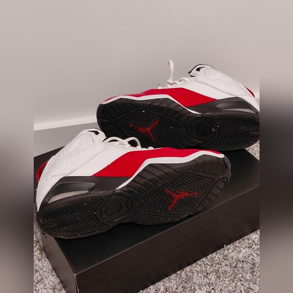 Jordan Red and White High-Top Sneakers - Picture 11 of 17